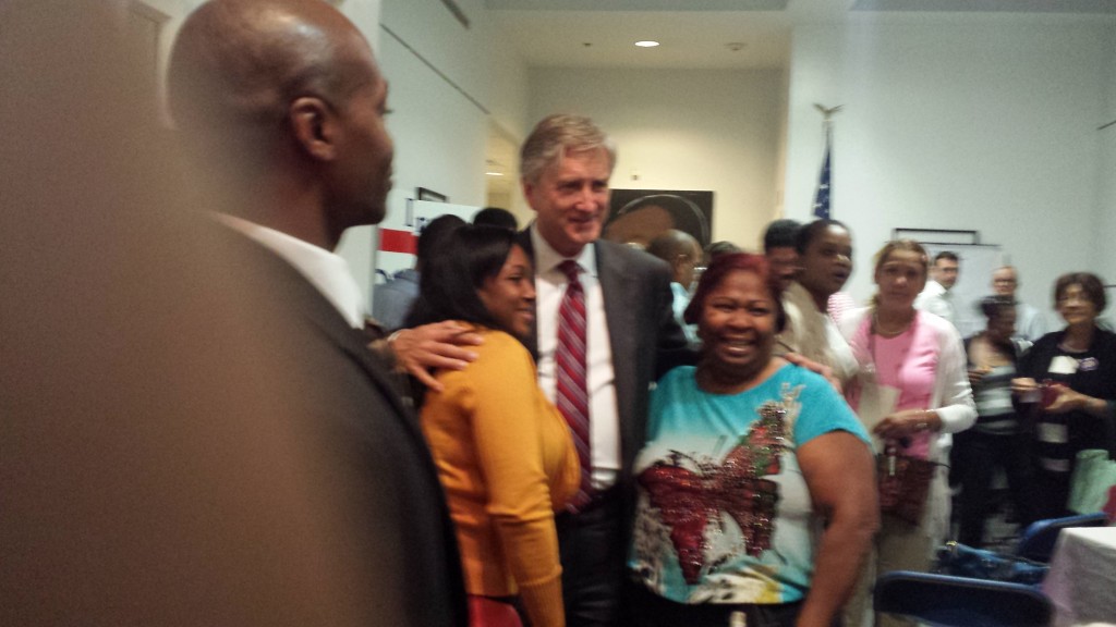Congressman John Tierney with supporters at the campaign meeting in Lynn Massachusetts.