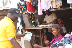 ANEEJ official educating voters in Akoko-Edo Local  Government Area of Edo State.