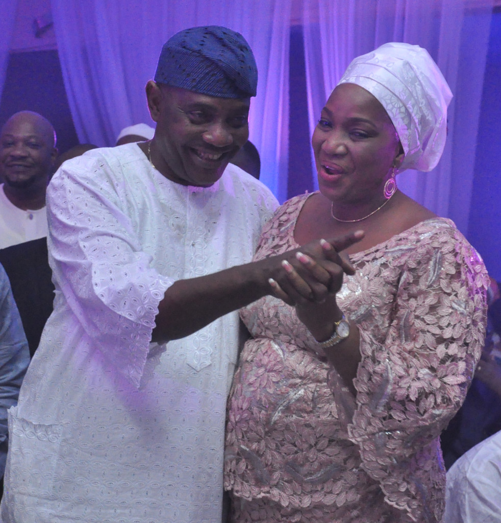 Edo State native and Nigeria's new Inpector-General of  Police, Mr. Solomon Arase and his wife having fun at the state's reception  in their honor during the weekend in Benin.