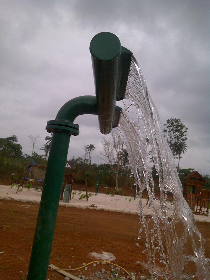 A newer version of water splash pad at the park, photo by Katie Salami.