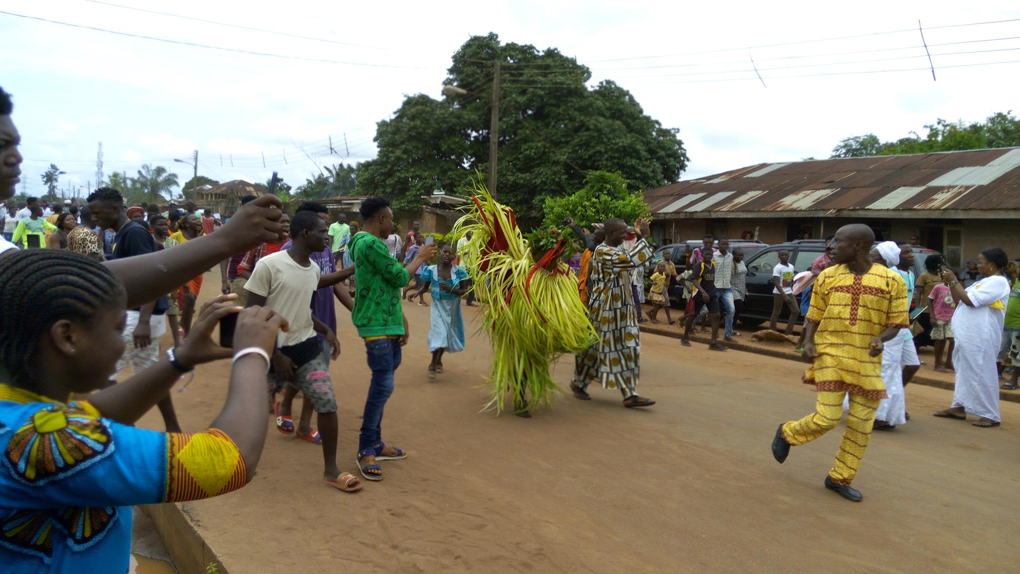 Masquerade display at Useh, preparation for the crown prince arrival to pick a name. Photo by Amafe Jessica. 