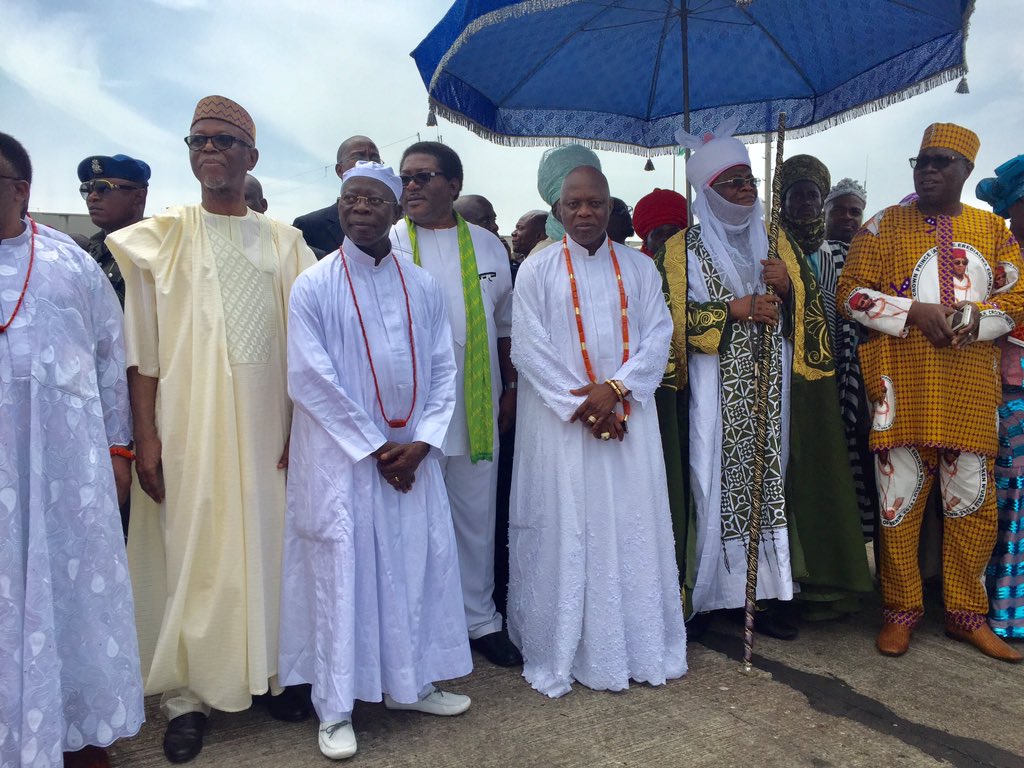 Governor Oshiomhole and other dignitaries waiting the arrival of the Oba for coronation.